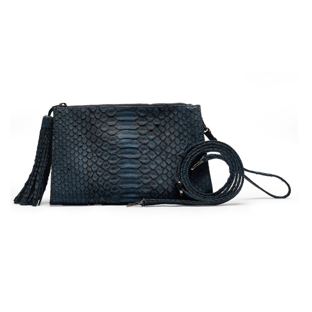 J. Markell Deb Python Snakeskin Convertible Cross… - image 1
